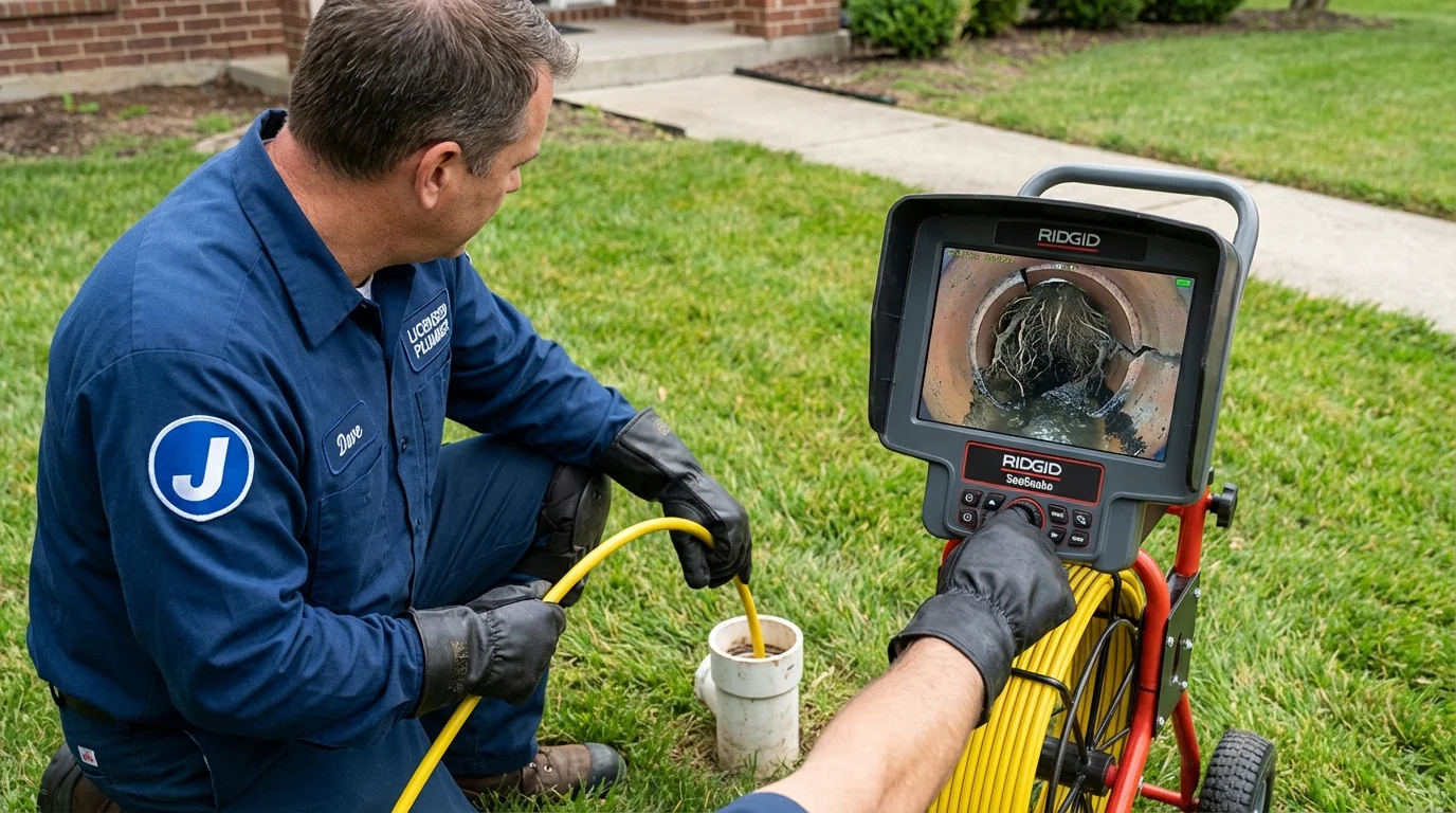 Sewer camera inspection being performed by Johns Plumbing LLC in Richfield